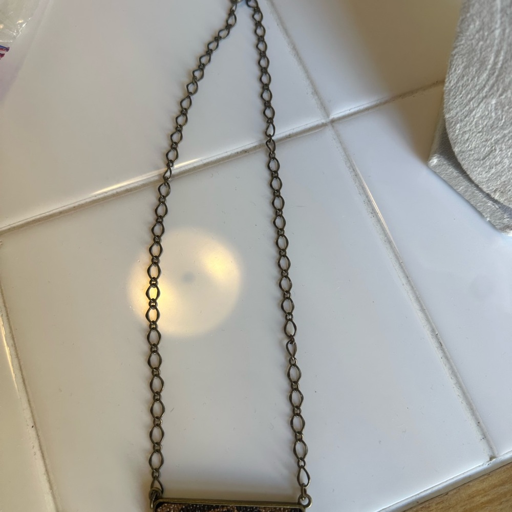 Upcycled Bronze bar Chain Necklace